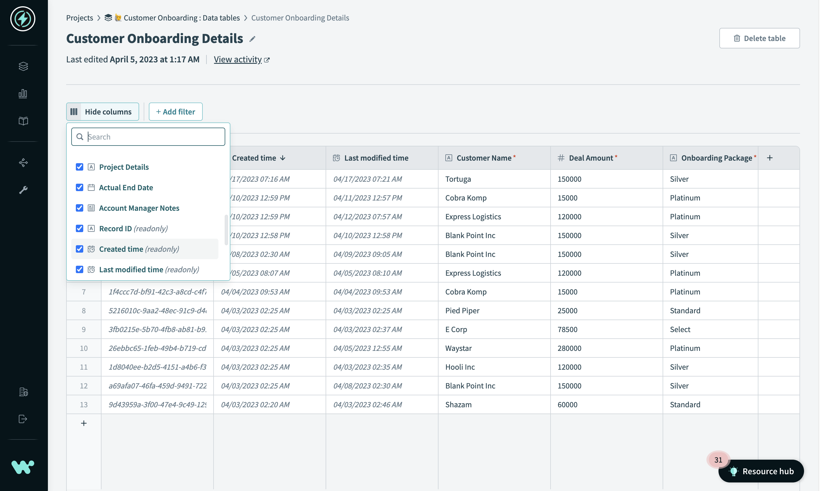 Autogenerated columns