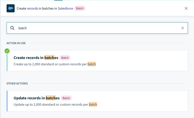 バッチ処理でのレコードの作成