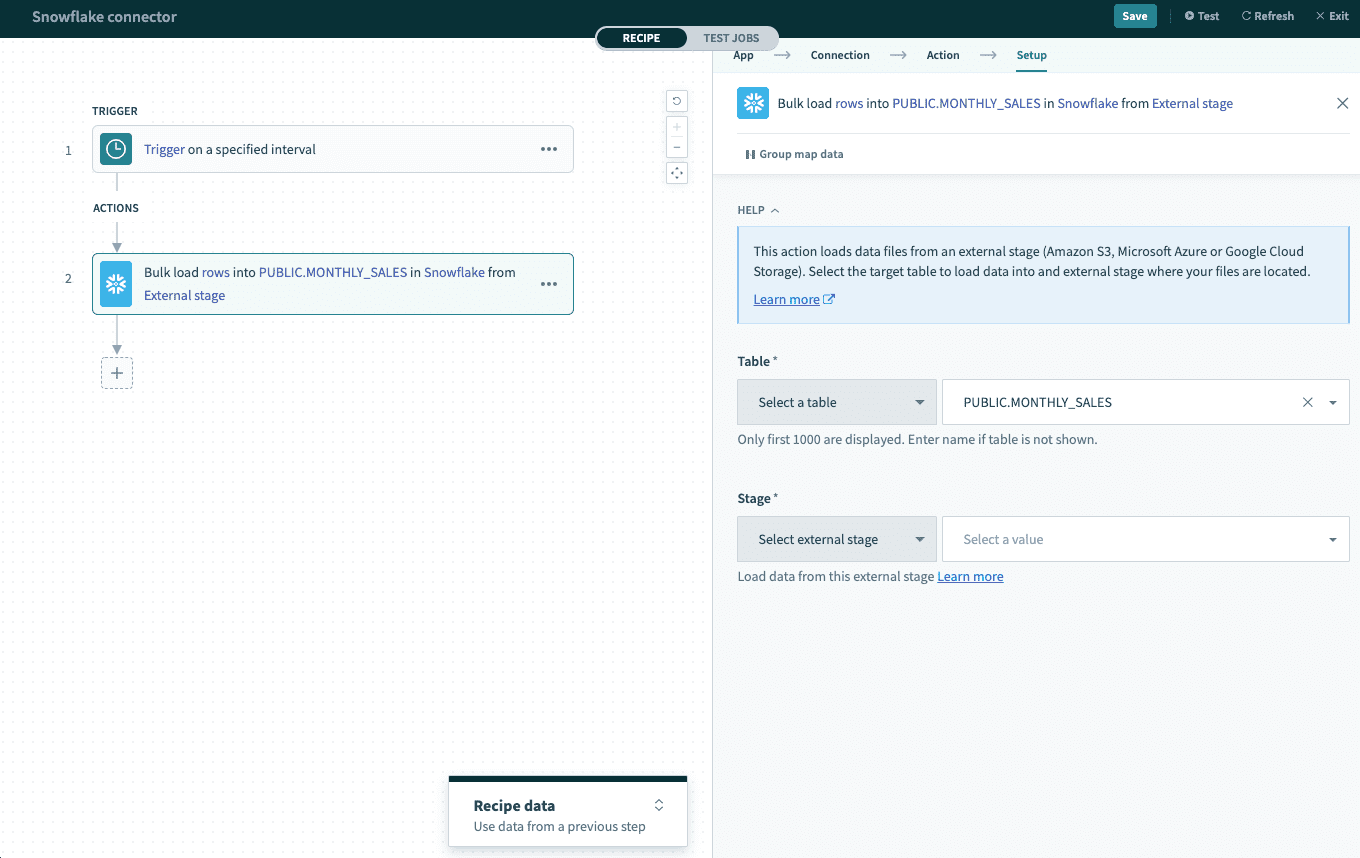 Bulk Load from Amazon S3 action