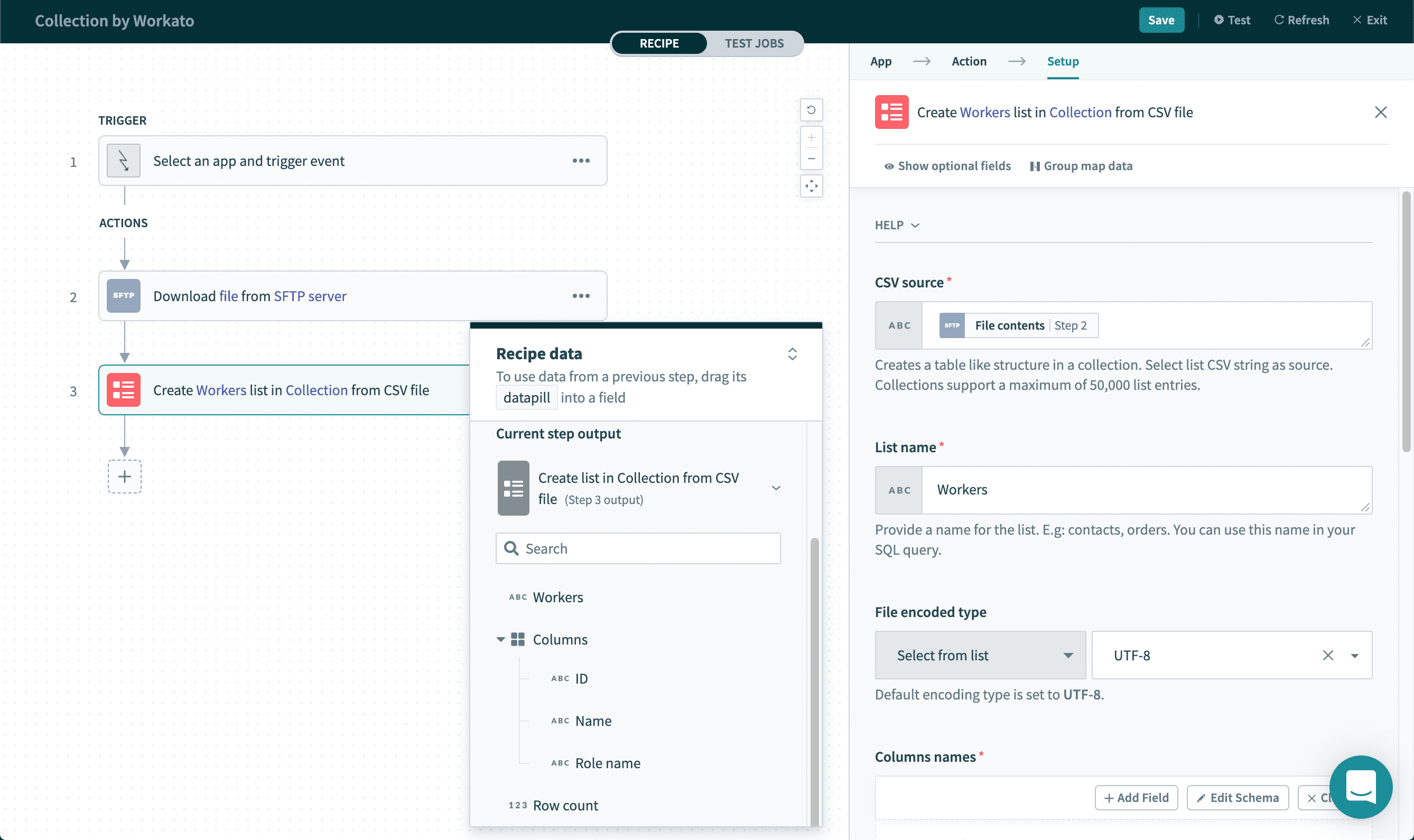 Create list in Collection from CSV