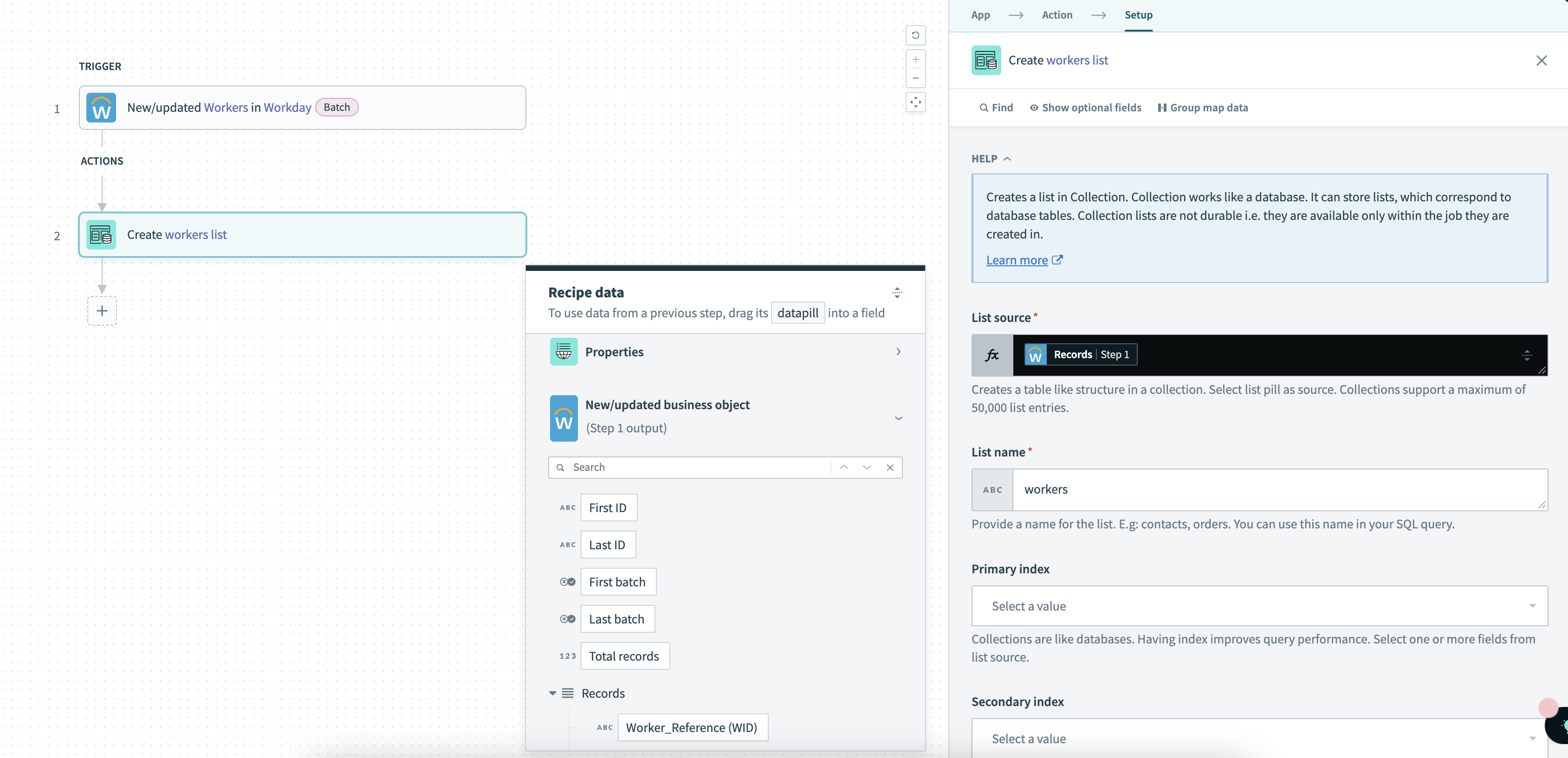 Create list in Collection