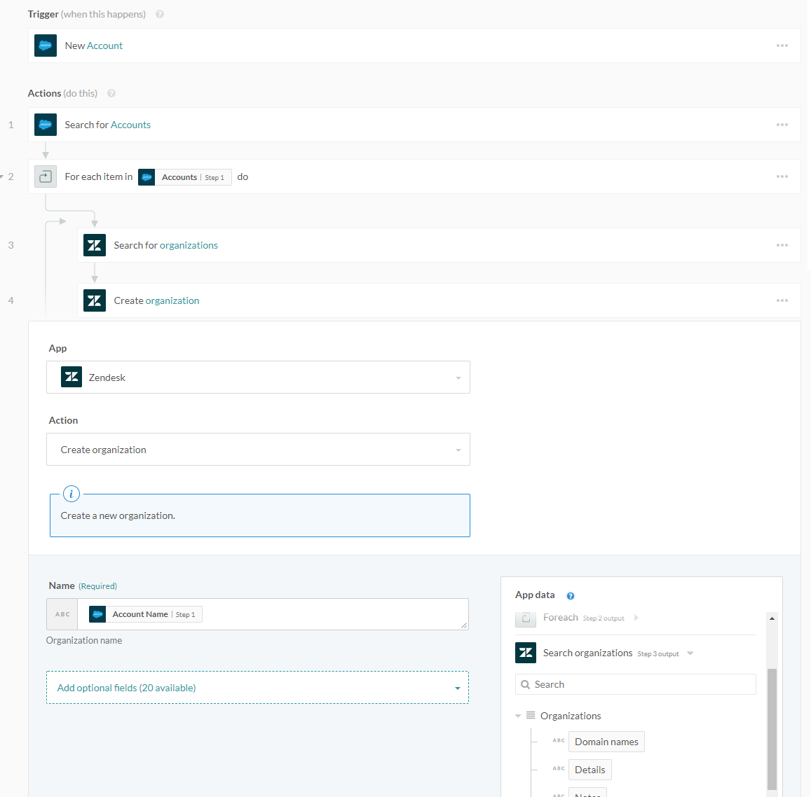 Foreach step example