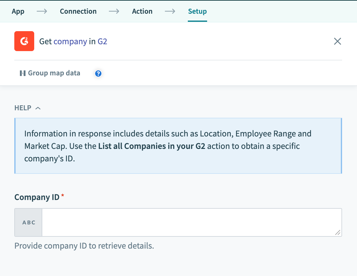 Get company details by ID action