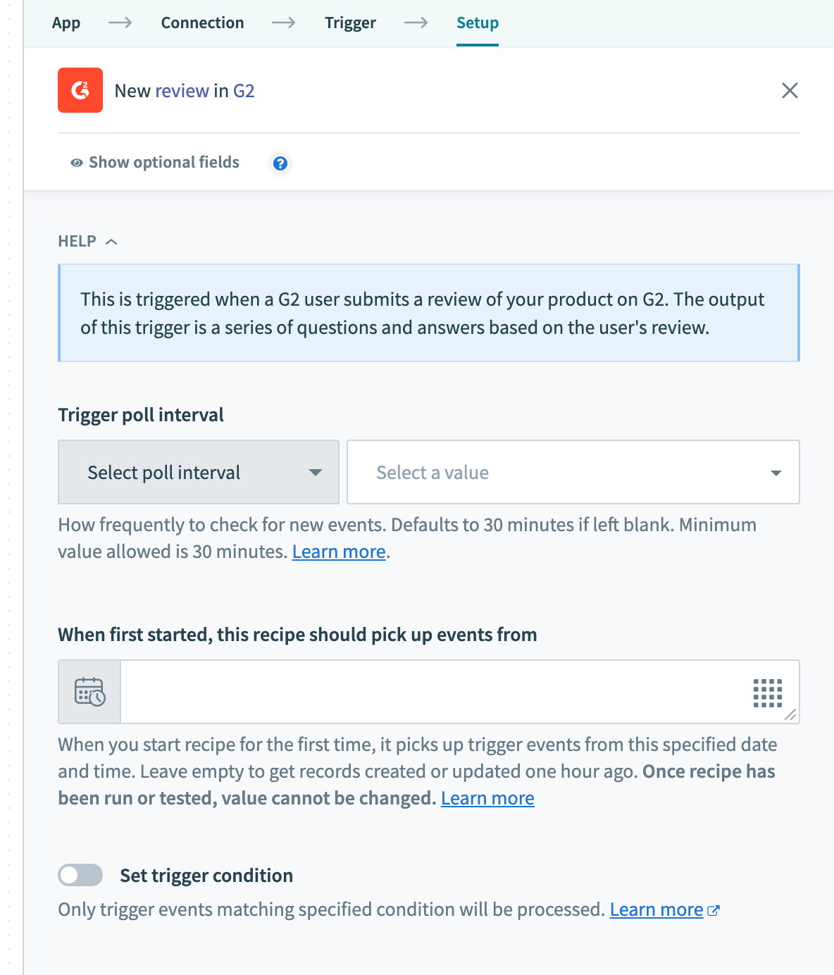 New review in G2 trigger