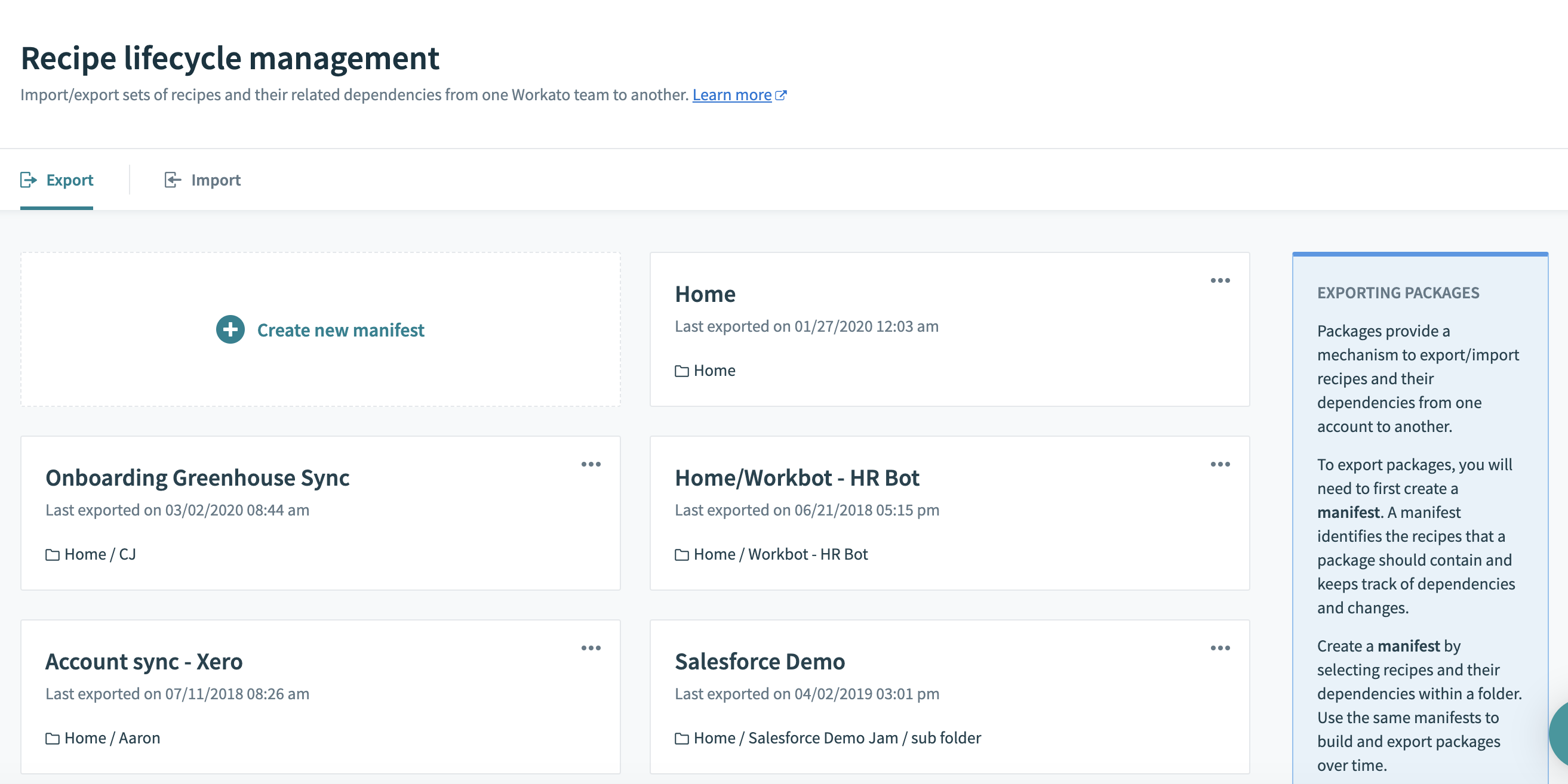 Recipe lifecycle management