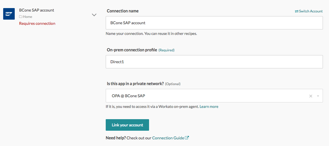 SAP コネクション