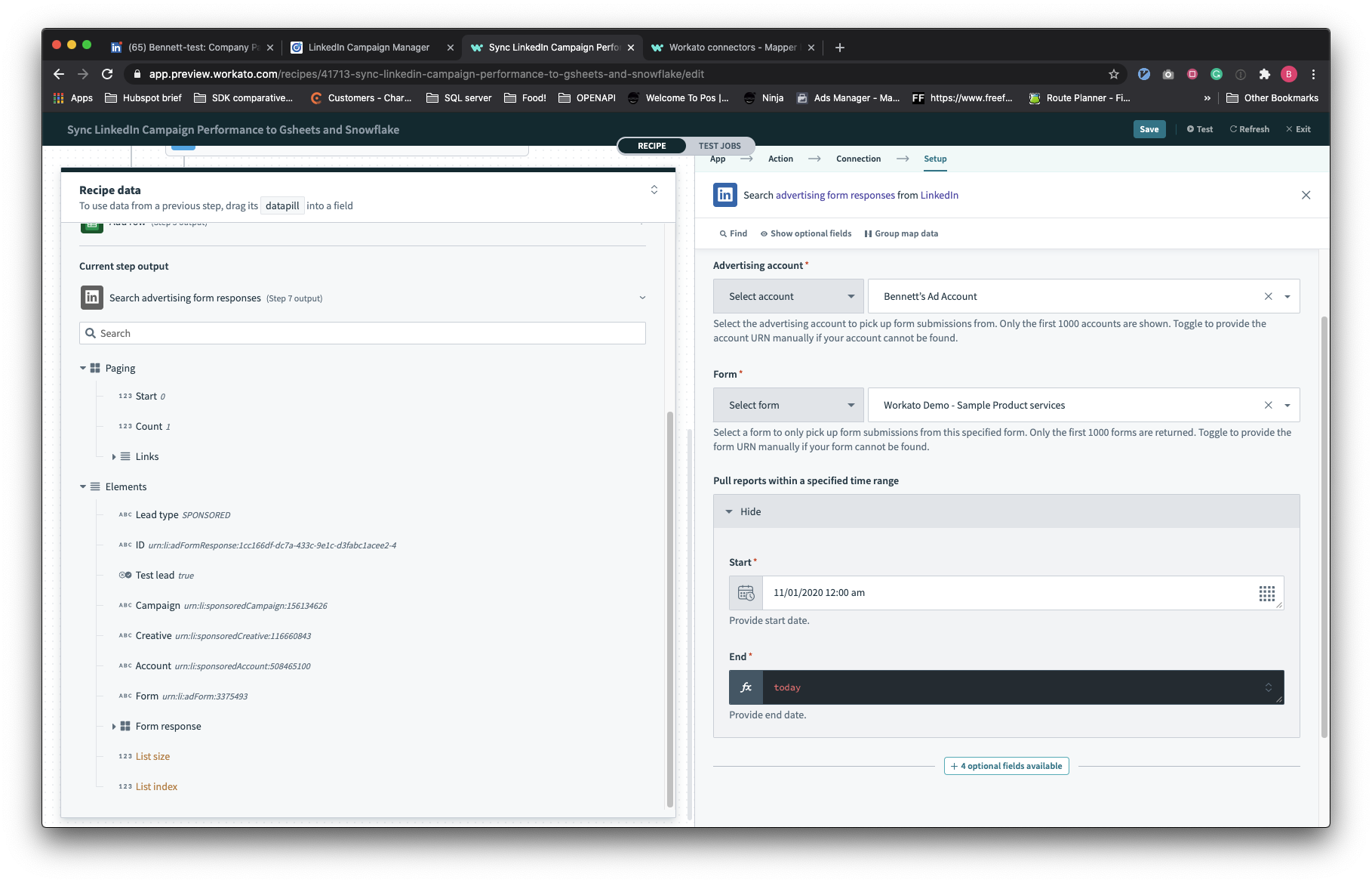 Search Advertising form response