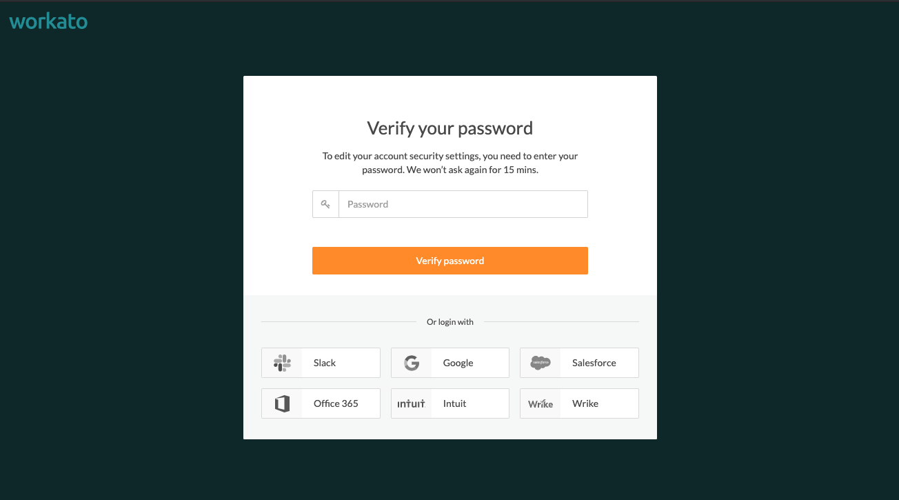 Verify password